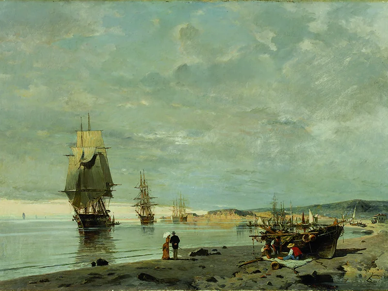 1837-Konstantinos Volanakis - Lungomare di Faliro - Collezione d'arte della Banca di Grecia